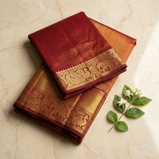 Master weaver crafting silk saree